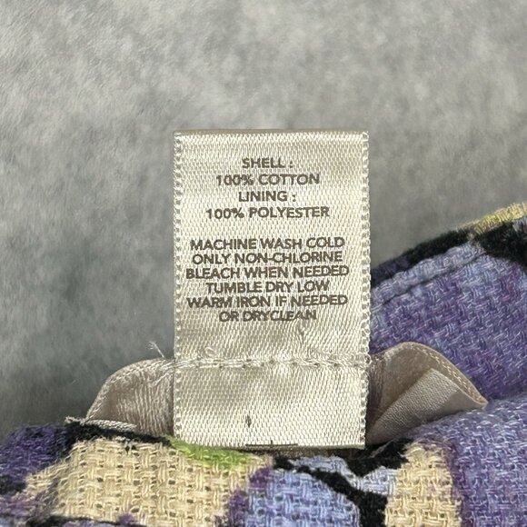 LOFT Mini Skirt 0 Stretch Floral Pencil Black Purple Green Cotton Lined - Picture 6 of 8